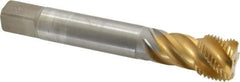Emuge - 7/8-14 UNF 5 Flute 2B Bottoming Spiral Flute Tap - Cobalt, TiN Finish, 4.921" OAL, Right Hand Flute, Right Hand Thread, Series Enorm Z - Apex Tool & Supply
