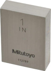 Mitutoyo - 1" Rectangular Steel Gage Block - Accuracy Grade 0, Includes Certificate of Inspection - Apex Tool & Supply