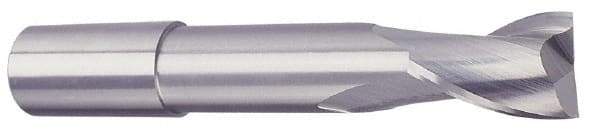 Accupro - 5/16", 3/4" LOC, 5/16" Shank Diam, 4" OAL, 2 Flute, Solid Carbide Square End Mill - Single End, AlTiN Finish, Spiral Flute, 40° Helix, Centercutting, Right Hand Cut, Right Hand Flute - Apex Tool & Supply