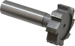 Made in USA - 1-3/8" Diam x 3/8" Face Width, Carbide-Tipped, 8 Teeth, Shank Connection Woodruff Keyseat Cutter - Uncoated, 2-3/8" OAL x 1/2" Shank, Straight Teeth, ANSI 1211, Old Standard F - Apex Tool & Supply