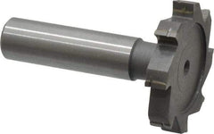 Made in USA - 1-1/2" Diam x 1/4" Face Width, Carbide-Tipped, 8 Teeth, Shank Connection Woodruff Keyseat Cutter - Uncoated, 2-1/4" OAL x 1/2" Shank, Straight Teeth, ANSI 812, Old Standard 24 - Apex Tool & Supply