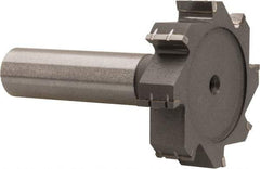 Made in USA - 1-1/2" Diam x 3/8" Face Width, Carbide-Tipped, 8 Teeth, Shank Connection Woodruff Keyseat Cutter - Uncoated, 2-3/8" OAL x 1/2" Shank, Straight Teeth, ANSI 1212, Old Standard G - Apex Tool & Supply
