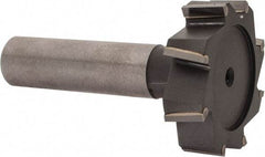 Made in USA - 1-3/8" Diam x 3/8" Face Width, Carbide-Tipped, 8 Teeth, Shank Connection Woodruff Keyseat Cutter - Uncoated, 2-3/8" OAL x 1/2" Shank, Staggered Teeth, ANSI 1211, Old Standard F - Apex Tool & Supply