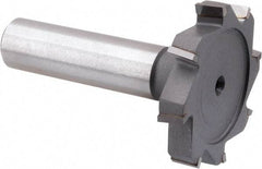 Made in USA - 1-1/2" Diam x 1/4" Face Width, Carbide-Tipped, 8 Teeth, Shank Connection Woodruff Keyseat Cutter - Uncoated, 2-1/4" OAL x 1/2" Shank, Staggered Teeth, ANSI 812, Old Standard 24 - Apex Tool & Supply
