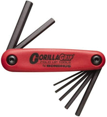 Bondhus - 7 Piece Fold-Up Hex Key Set - Hex Range 1.5 to 6mm - Apex Tool & Supply
