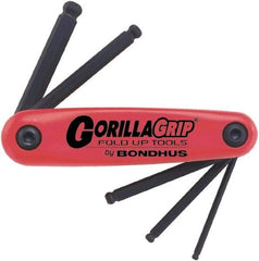 Bondhus - 5 Piece Fold-Up Hex Key Set - Hex Range 5 to 10mm - Apex Tool & Supply