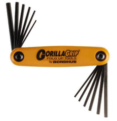 Bondhus - 12 Piece Fold-Up Hex Key Set - Hex Range 5/64 to 5/32" - Apex Tool & Supply