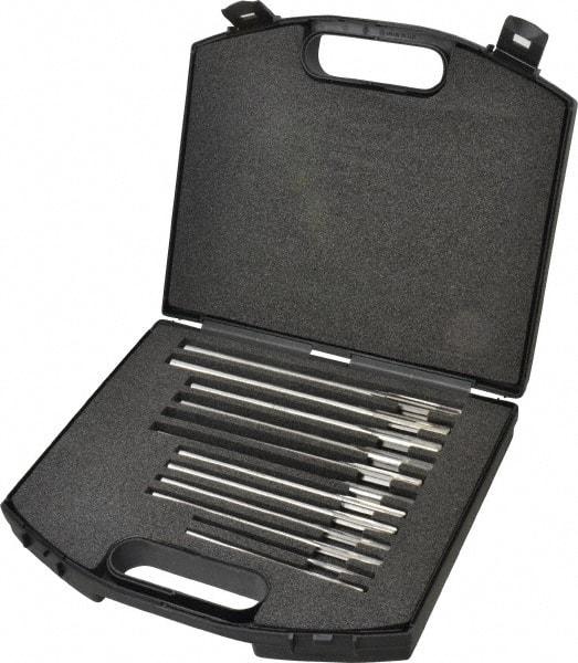 Made in USA - 0.1855" to 0.4995", Chucking Reamer Set - Straight Flute, Right Hand Cut, 4 & 6 Flute, 12 Pieces - Apex Tool & Supply