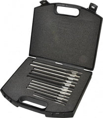 Made in USA - 0.1855" to 0.4995", Chucking Reamer Set - Straight Flute, Right Hand Cut, 4 & 6 Flute, 12 Pieces - Apex Tool & Supply