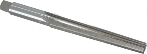 Interstate - 0.45" Small End, 0.617" Large End, 9/16" Shank, 4" Flute, Brown and Sharpe Taper Reamer #5 - Apex Tool & Supply