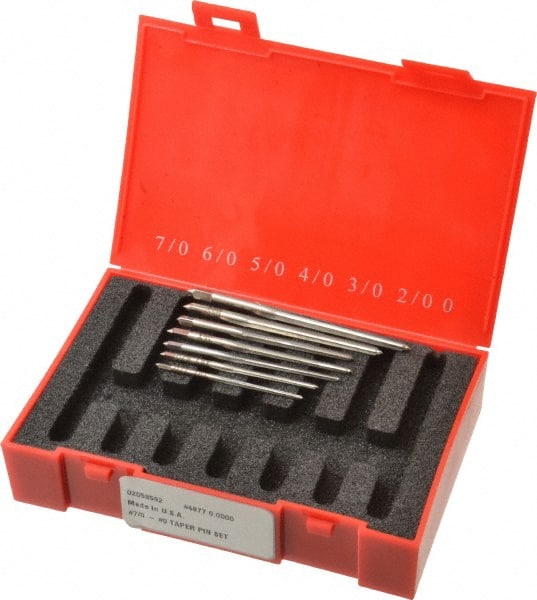 Made in USA - #0 to #7 Pin, Straight Shank, Taper Pin Reamer Set - Apex Tool & Supply