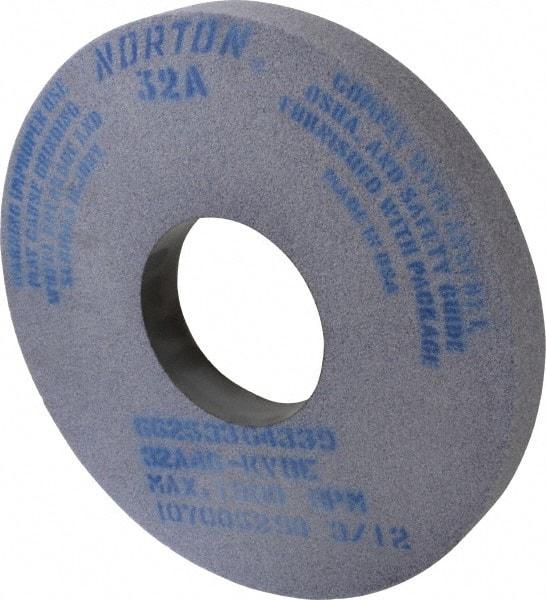 Norton - 14" Diam x 5" Hole x 1-1/2" Thick, K Hardness, 46 Grit Surface Grinding Wheel - Aluminum Oxide, Type 1, Coarse Grade, 1,800 Max RPM, Vitrified Bond, No Recess - Apex Tool & Supply