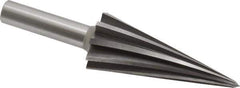 Alvord Polk - 1-1/4" Diam, 3/16" Small End Diam, 1/2" Diam Round Shank, 2-7/8" Flute, Repairman's Reamer - 1/8 to 1" Pipe Capacity, Spiral Flute, 5-3/64" OAL, Left Hand Spiral, Right Hand Cut, High Speed Steel - Apex Tool & Supply