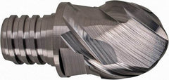 Iscar - MM EBA Grade IC08 Carbide Ball Nose Milling Tip Insert - Uncoated, 2 Flutes, 3/4" Cutting Diam, 1/2" Depth of Cut, 1" Extension, 3/8" Cnr Rad, 45° Helix - Apex Tool & Supply