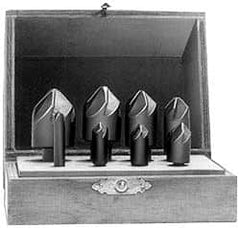 Hertel - 8 Piece, 1/4 to 1" Head Diam, 60° Included Angle, Countersink Set - Apex Tool & Supply