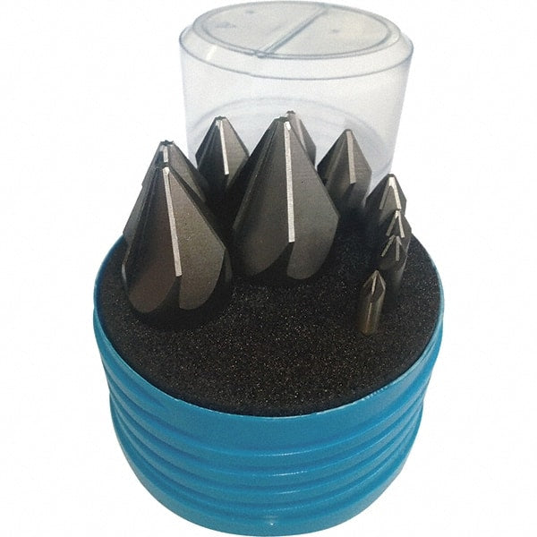 Interstate - 10 Piece, 1/4 to 1-1/2" Head Diam, 82° Included Angle, Single End Countersink Set - Apex Tool & Supply