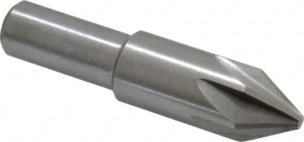 Interstate - 5/8" Head Diam, 1/2" Shank Diam, 6 Flute 60° High Speed Steel Countersink - Apex Tool & Supply