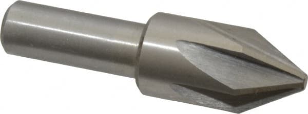 Interstate - 3/4" Head Diam, 1/2" Shank Diam, 6 Flute 60° High Speed Steel Countersink - Apex Tool & Supply