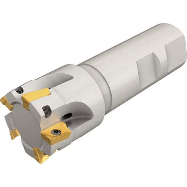 Iscar - 1" Cut Diam, 0.394" Max Depth of Cut, 5.4" OAL, Indexable Square Shoulder End Mill - R8 Taper Shank, 90° Lead Angle, Series Heli2000 - Apex Tool & Supply