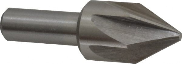 Interstate - 7/8" Head Diam, 1/2" Shank Diam, 6 Flute 60° High Speed Steel Countersink - Apex Tool & Supply