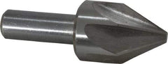 Interstate - 1" Head Diam, 1/2" Shank Diam, 6 Flute 60° High Speed Steel Countersink - Bright Finish, 2-3/4" OAL, Single End, Straight Shank, Right Hand Cut - Apex Tool & Supply