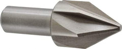 Interstate - 1-1/4" Head Diam, 3/4" Shank Diam, 6 Flute 60° High Speed Steel Countersink - Bright Finish, 3-3/8" OAL, Single End, Straight Shank, Right Hand Cut - Apex Tool & Supply