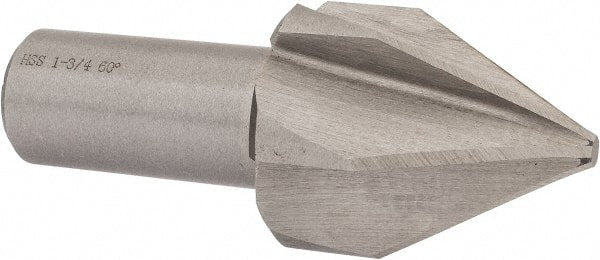 Interstate - 1-3/4" Head Diam, 1" Shank Diam, 6 Flute 60° High Speed Steel Countersink - Apex Tool & Supply