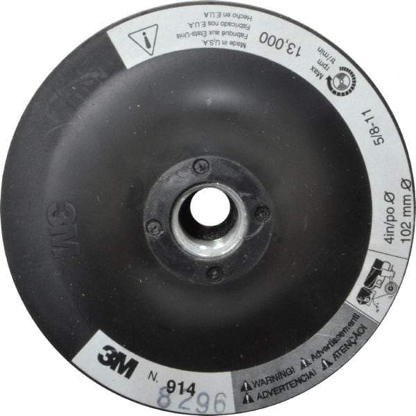 3M - 4" Diam Hook & Loop Disc Backing Pad - Firm Density, 13,000 RPM - Apex Tool & Supply