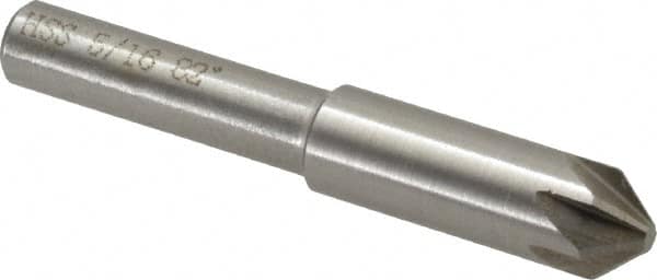 Interstate - 5/16" Head Diam, 1/4" Shank Diam, 6 Flute 82° High Speed Steel Countersink - Apex Tool & Supply