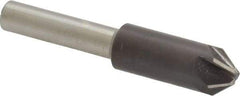 Interstate - 3/8" Head Diam, 1/4" Shank Diam, 6 Flute 82° High Speed Steel Countersink - Bright Finish, 2" OAL, Single End, Straight Shank, Right Hand Cut - Apex Tool & Supply