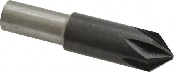 Interstate - 5/8" Head Diam, 1/2" Shank Diam, 6 Flute 82° High Speed Steel Countersink - Apex Tool & Supply