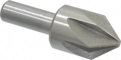 Interstate - 1" Head Diam, 1/2" Shank Diam, 6 Flute 82° High Speed Steel Countersink - Bright Finish, 2-3/4" OAL, Single End, Straight Shank, Right Hand Cut - Apex Tool & Supply