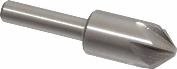 Interstate - 1/2" Head Diam, 1/4" Shank Diam, 6 Flute 90° High Speed Steel Countersink - Apex Tool & Supply