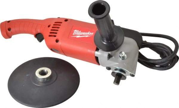 Milwaukee Tool - 7 to 9" Pad Diam, 1,750 RPM, Handheld Electric Polisher - 5/8-11" Spindle Thread, 11 Amps, 120 Volts - Apex Tool & Supply