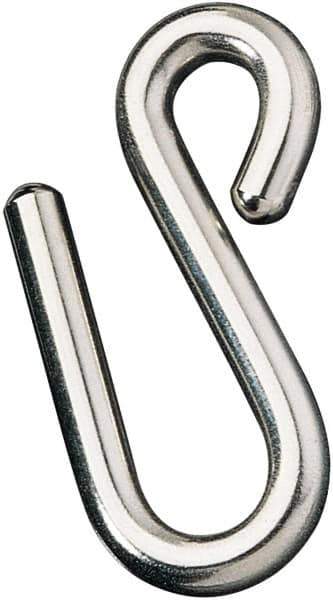 Ronstan - 15/32" Opening, 316 Stainless Steel Electropolished S-Hook - 1,320 Lb Capacity, 7/16" ID, 5/16" Wire, 3" OAL - Apex Tool & Supply