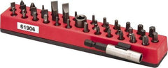 Proto - 38 Piece, Screwdriver Insert Bit Set - #0, #1, #2, #3 & Reduced Dia: #2 Phillips, T6 to T40 Torx, #1 & #2 Pozidriv, #0, #1, #2 & #3 Square Recess, 4F-5R, 6F-8R, 8F-10R, 10F-12R, 12F-14R & 14F-16R Slotted - Apex Tool & Supply