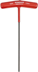 Bondhus - 2.5mm Hex, T-Handle Cushion Grip, Hex Key - 9" OAL, Metric System of Measurement - Apex Tool & Supply