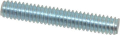 Value Collection - 1/4-20 1-1/2" OAL Fully Threaded Stud - Carbon Steel, Zinc-Plated Finish - Apex Tool & Supply