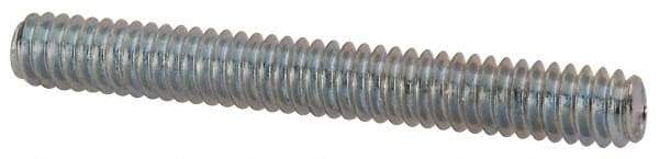 Value Collection - 1/4-20 2" OAL Fully Threaded Stud - Carbon Steel, Zinc-Plated Finish - Apex Tool & Supply