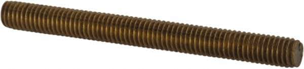 Value Collection - #10-32 2" OAL Fully Threaded Stud - Brass, Plain Finish - Apex Tool & Supply