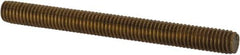Value Collection - #10-32 2" OAL Fully Threaded Stud - Brass, Plain Finish - Apex Tool & Supply