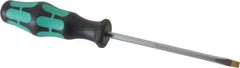 Wera - Slip Stop Slotted Screwdriver - Hexagon Shank, Ergonomic Handle - Apex Tool & Supply