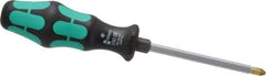 Wera - #2, 8" OAL, Standard Phillips Screwdriver - 4" Blade Length, Hexagon Shank, Ergonomic Handle - Apex Tool & Supply