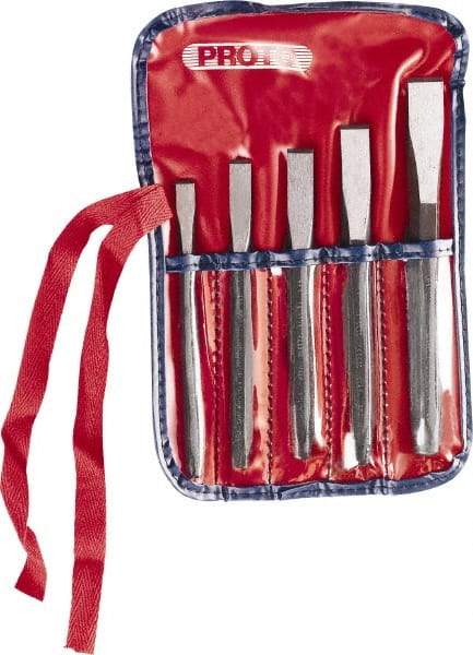 Proto - 5 Piece Cold Chisel Set - Sizes Included 1/4 to 1/2" - Apex Tool & Supply