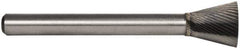 M.A. Ford - 6mm Cut Diam, 6mm Shank Diam, Inverted Cone Head Single Cut Burr - Carbide, Flat End, 8mm LOC, 50mm OAL - Apex Tool & Supply