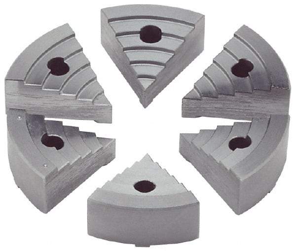 Value Collection - 2" Chuck Capacity, JF Attachment, Round Soft Lathe Chuck Jaw - 6 Jaws, Steel - Apex Tool & Supply