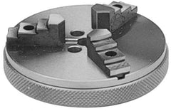 Value Collection - 3 Jaws, 2.75" Diam, Self Centering Manual Lathe Chuck - Plain Back Mount Spindle, Reversible, 5/16" Through Hole Diam, Forged Steel - Apex Tool & Supply