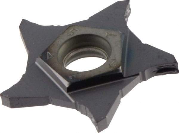 Iscar - PENTA24N200 IC908 Grade, 0.0787" Cutting Width, Carbide Cutoff Insert - Neutral Lead Angle, 0.0079" Cnr Rad, TiAlN Coated - Apex Tool & Supply
