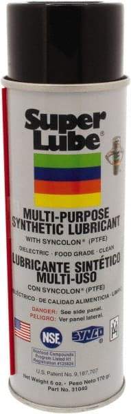 Synco Chemical - 6 oz Aerosol Synthetic General Purpose Grease - Translucent White, Food Grade, 450°F Max Temp, NLGIG 2, - Apex Tool & Supply
