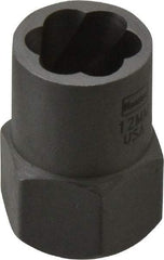 Irwin Hanson - 3/8" Drive Reverse Spiral Flute Hex Bolt Remover - 12mm Hex, 2" OAL - Apex Tool & Supply